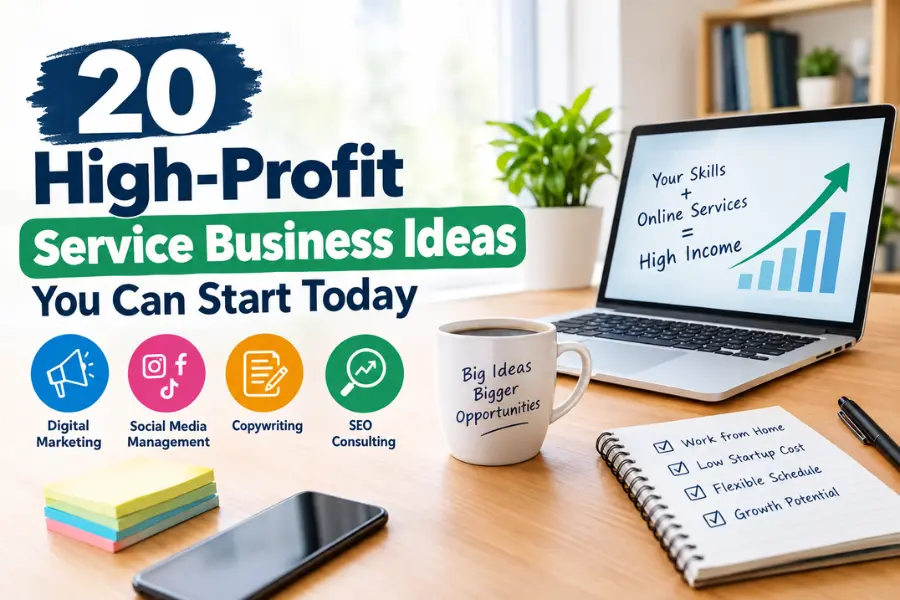 Explore 20 high-profit service business ideas with low startup costs, strong earning potential, and practical opportunities to build a successful business today.
